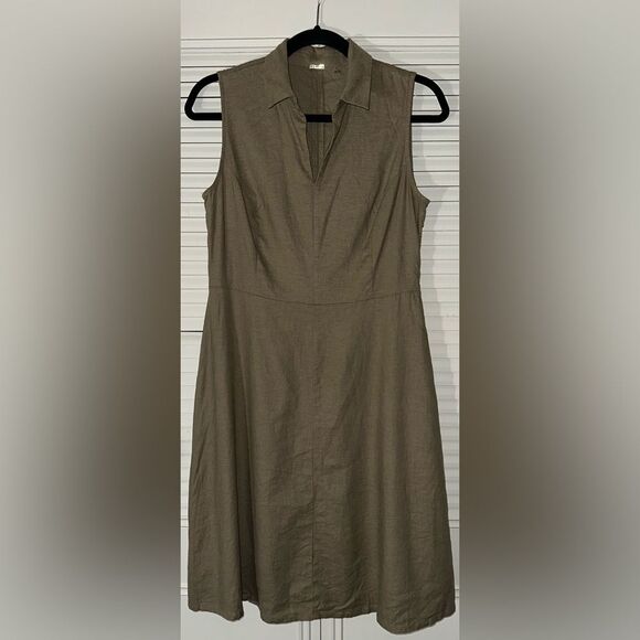T Tahari Women’s Linen Blend Sleeveless Collared Fit & Flare A-Line Dress Size 6 - Picture 1 of 11